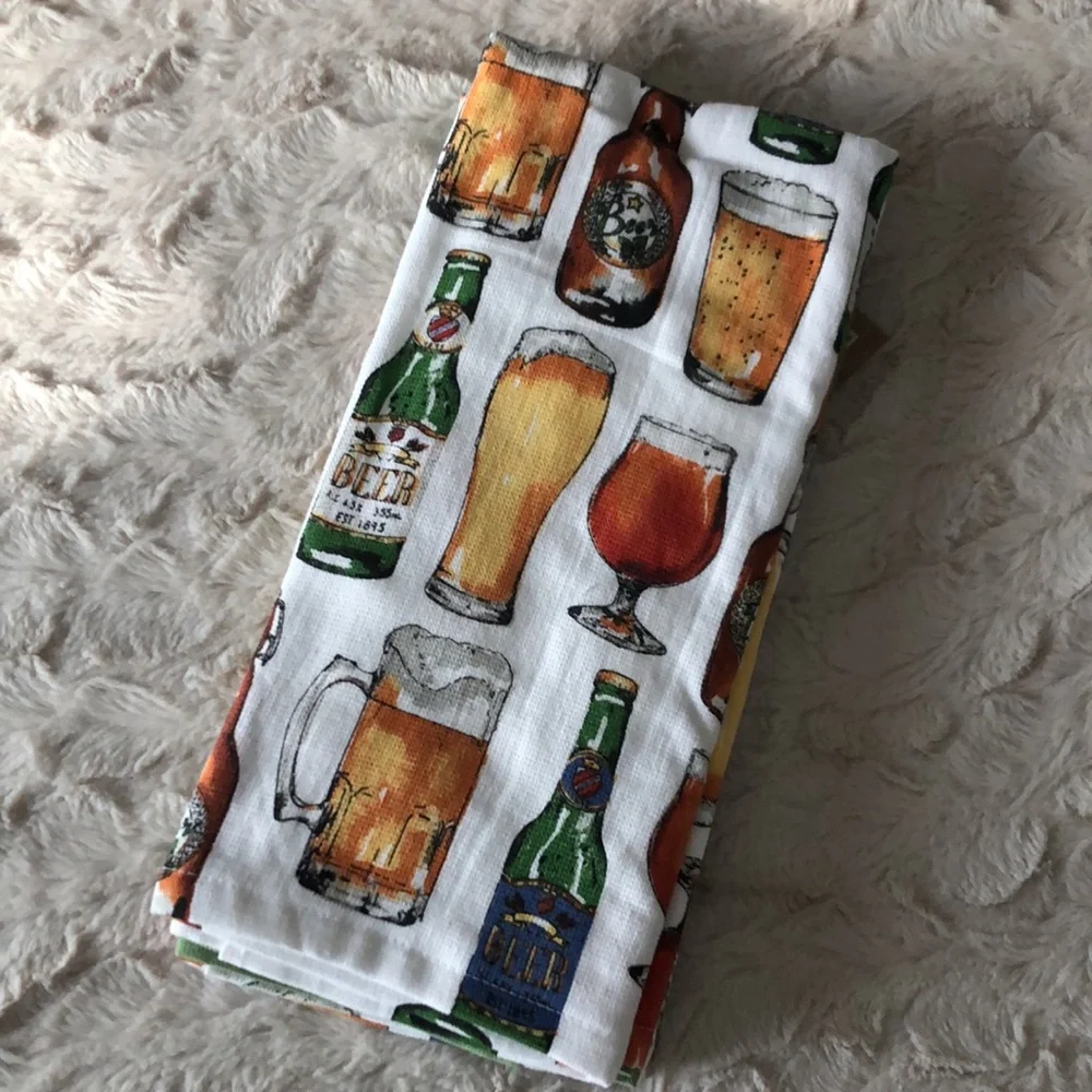 Cupcakes & Cashmere BEER Print Kitchen Towels